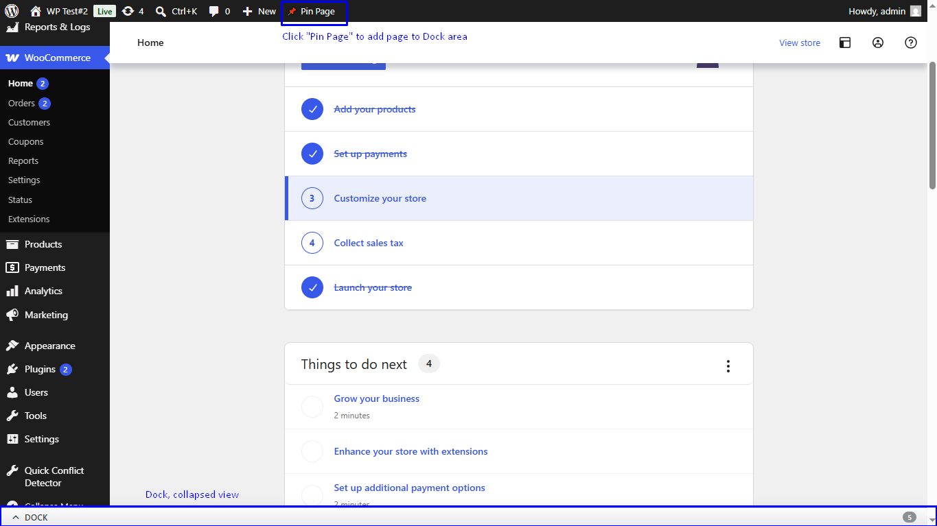 Quick-Launch Dashboard Dock screenshot