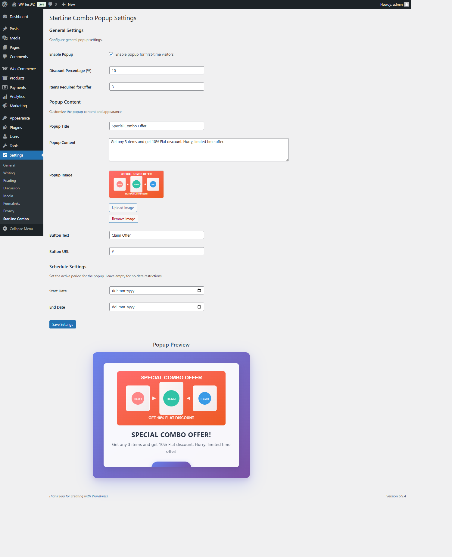 StarLine Combo Popup screenshot 1