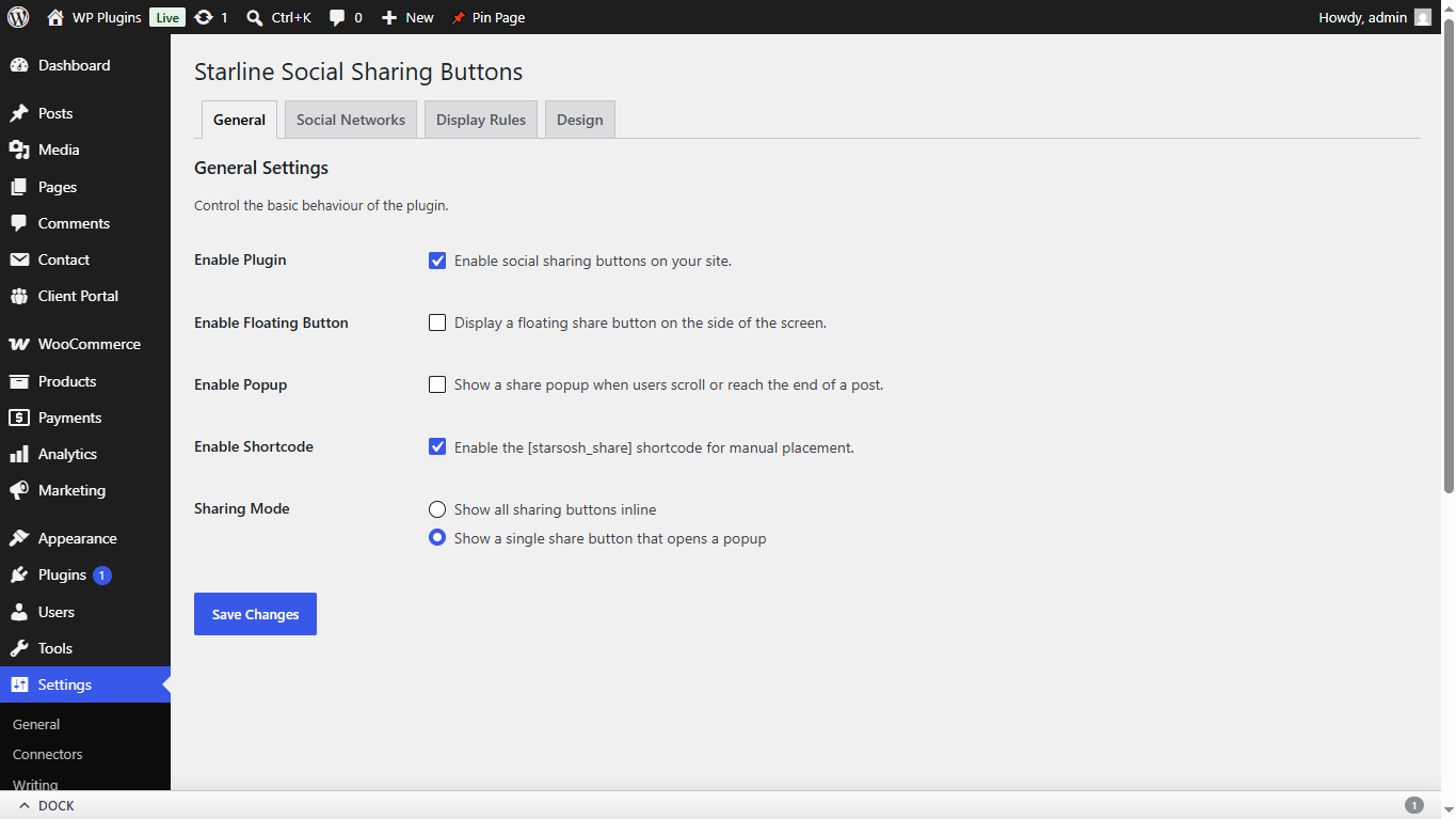 Starline Social Sharing Buttons screenshot