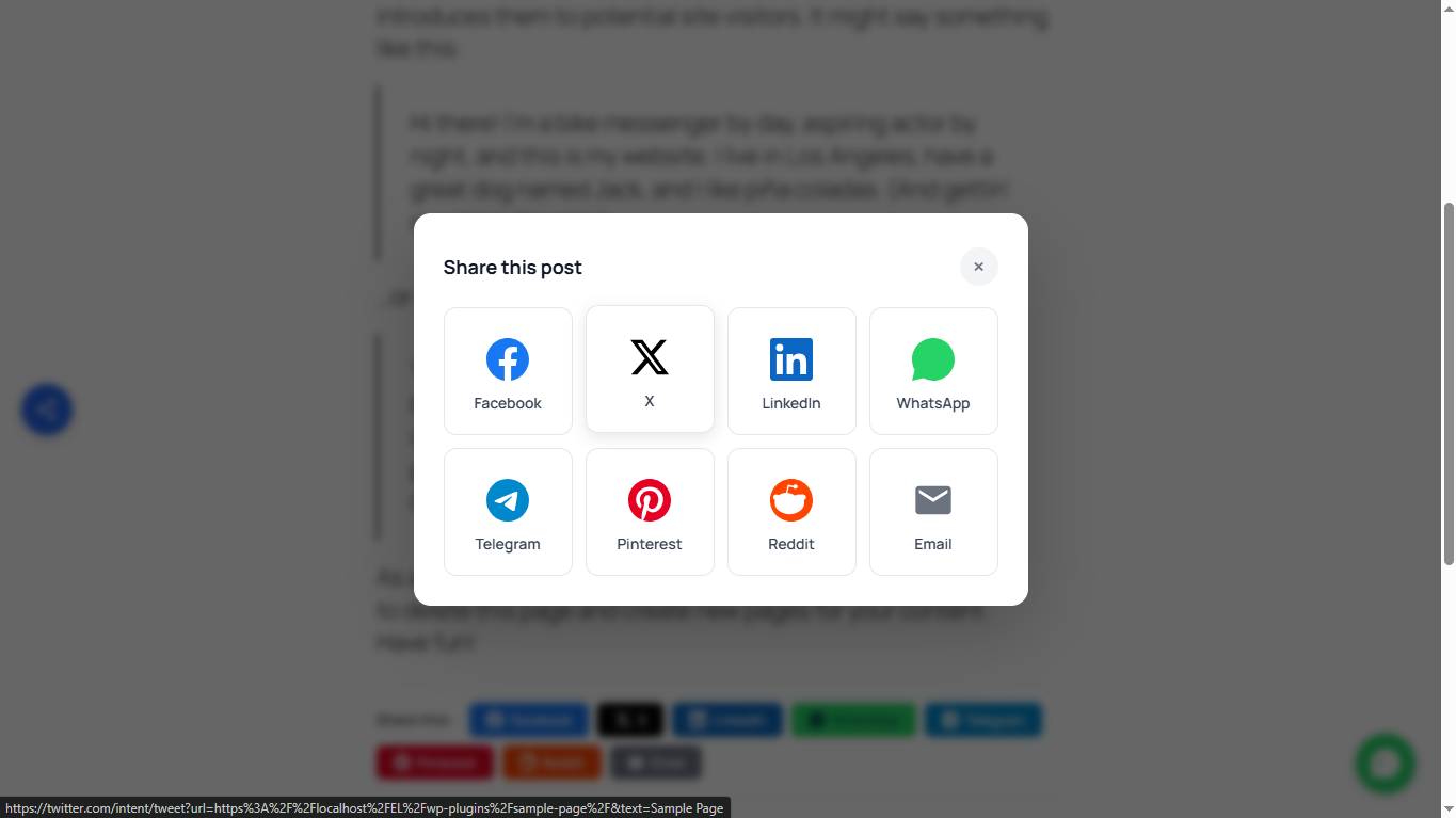 Starline Social Sharing Buttons screenshot